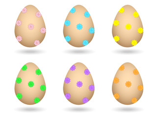 A set of patterned painted eggs, the concept of the holiday of spring Easter