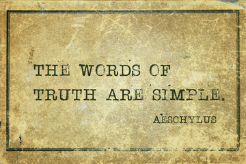 words of truth Aeschylus