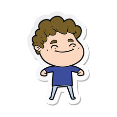 sticker of a cartoon friendly man