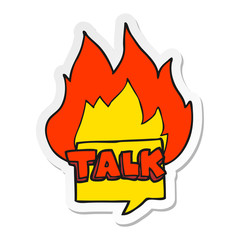 sticker of a cartoon talk symbol