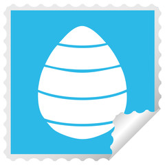 quirky square peeling sticker cartoon easter egg