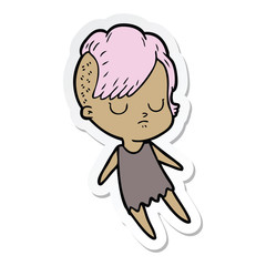 sticker of a cartoon woman