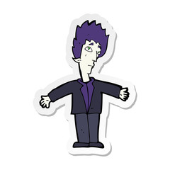 sticker of a cartoon vampire man