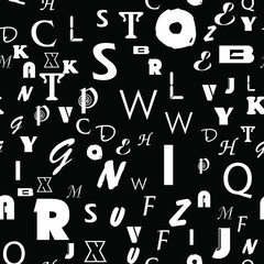 Letters, alphabet, education, school concept. Seamless vector EPS 10 pattern. Flat style