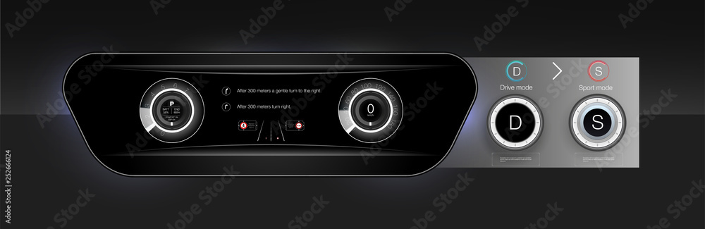 Poster futuristic user interface. hud ui. abstract virtual graphic touch user interface. car service in the