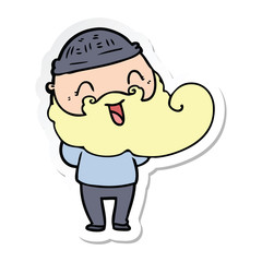 sticker of a happy bearded man
