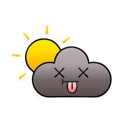 gradient shaded cartoon storm cloud and sun