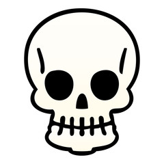 quirky gradient shaded cartoon skull