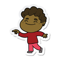 sticker of a cartoon friendly man