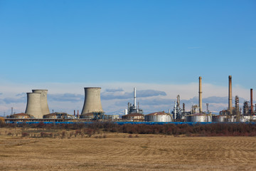 Fototapeta na wymiar Oil refinery landscape