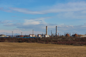 Fototapeta na wymiar Oil refinery landscape