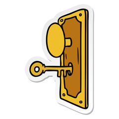 sticker cartoon doodle of a door handle