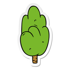 sticker cartoon doodle single green tree