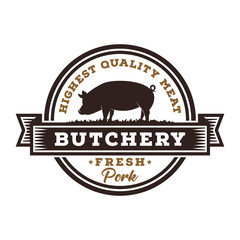 Fresh Pork Butchary Logo Template