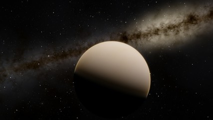 Obraz na płótnie Canvas Exoplanet 3D illustration rendering of the Planet Venus on a starry background (Elements of this image furnished by NASA)