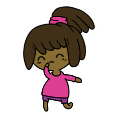 cartoon of cute kawaii girl