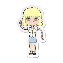 sticker of a cartoon woman with idea