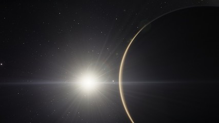 Exoplanet 3D illustration rendering of the Planet Venus on a starry background (Elements of this image furnished by NASA)
