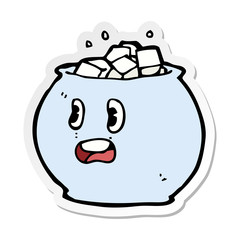 sticker of a cartoon bowl of sugar