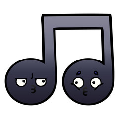 gradient shaded cartoon musical note