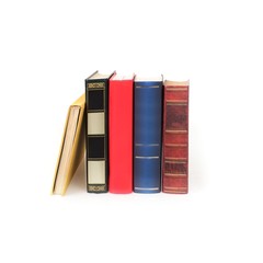 Naklejka premium Stacks of books isolated on white background