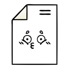 gradient shaded cartoon sheet of paper