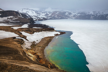 Oskjuvatn lake Askja volcano crater Highlands of Iceland Scandinavia