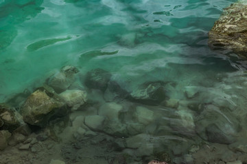 Water stream with river rocks