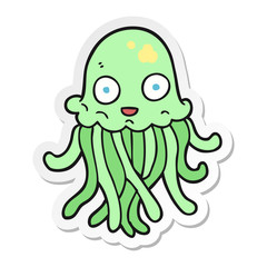 sticker of a cartoon octopus