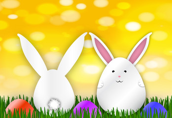 two Easter Bunny