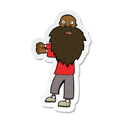 sticker of a cartoon bearded old man
