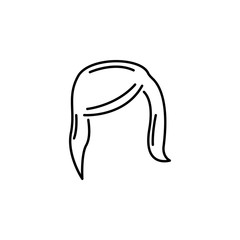 human organ female hair outline icon. Signs and symbols can be used for web, logo, mobile app, UI, UX