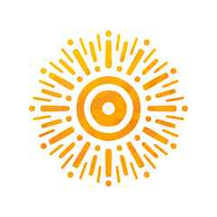 Beautiful Sun With Structure. Hand Drawn.