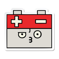 sticker of a cute cartoon car battery