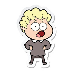 sticker of a cartoon man gasping in surprise