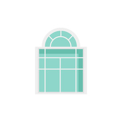 Classic arched window. Window. Vector illustration. EPS 10.