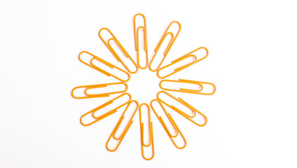Paper clips isolated daisy flower sun color
