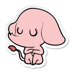 sticker of a cute cartoon elephant