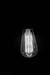 Monochrome Edison bulb macro 