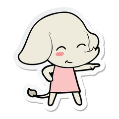 sticker of a cute cartoon elephant