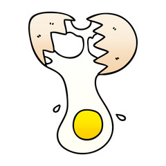 quirky gradient shaded cartoon cracked egg