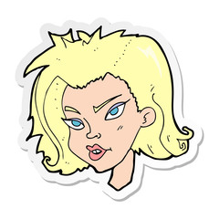 sticker of a cartoon female face