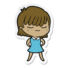 sticker of a cartoon woman
