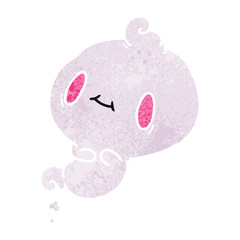 retro cartoon of a kawaii cute ghost