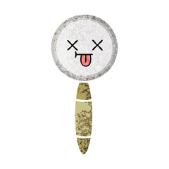 retro illustration style cartoon magnifying glass
