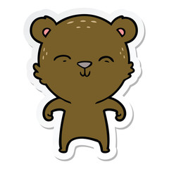 sticker of a happy cartoon bear