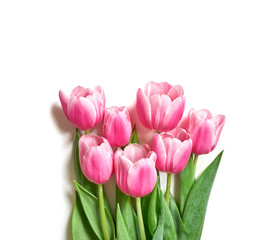 Naklejka premium Bukiet różowych tulipanów
