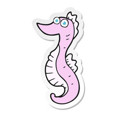 sticker of a cartoon seahorse