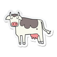 sticker of a cartoon cow