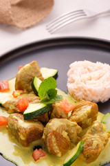 Lammfleisch Curry Lammcurry mit Reis